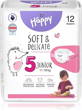 Bella Baby Happy Soft&Delicate Size 5 Junior jednorázové pleny
