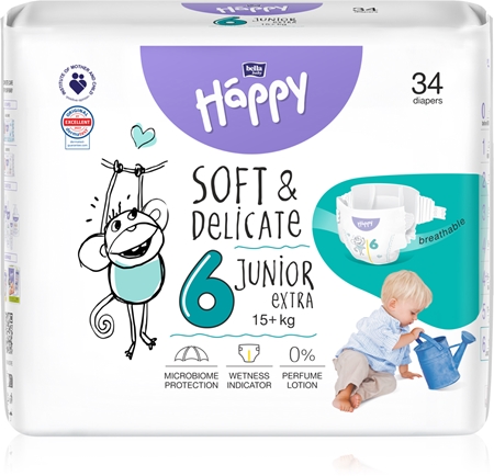 Bella Baby Happy Soft&Delicate Size 6 Junior Extra jednorázové pleny