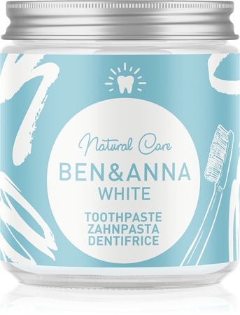 BEN&ANNA Natural Toothpaste White toothpaste in a glass container with whitening effect