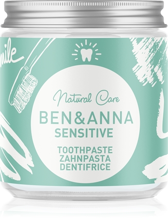 BEN&ANNA Natural Toothpaste Sensitive tandpasta i en glaskrukke Til sensitive tænder