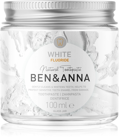 BEN&ANNA Natural Toothpaste White Fluoride зубна паста в скляній банці з фтором