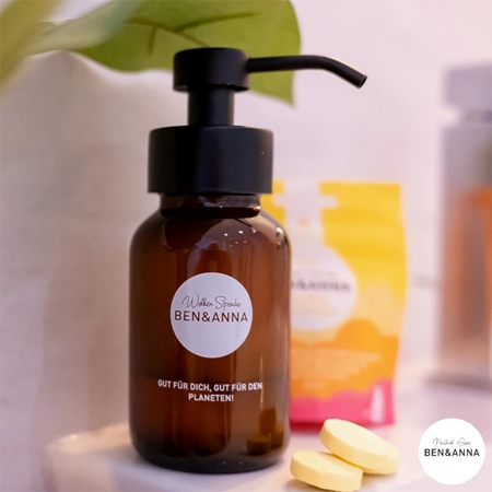 BEN&ANNA Natural Care glass soap dispenser