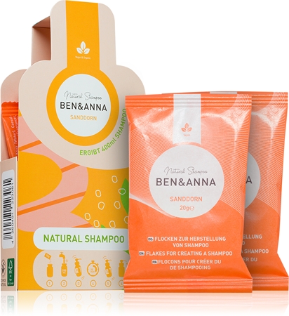 BEN&ANNA Natural Shampoo Sanddorn schampoflingor för att behandla håravfall