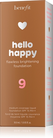 Benefit Hello Happy Flawless Brightening Foundation švytėjimo suteikiantis skystasis makiažo pagrindas SPF 15
