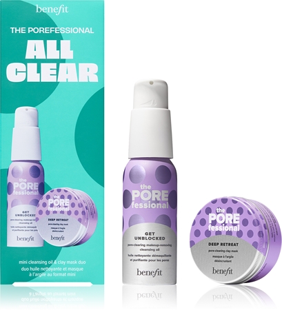 Benefit The POREfessional All Clear – Cleansing Oil & Clay Mask Duo Set odos priežiūros priemonių rinkinys