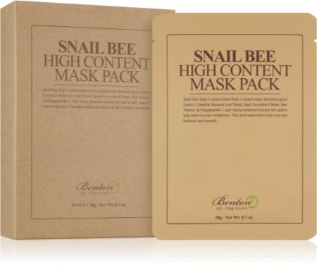Benton Snail Bee máscara em folha para tratamento complexo com extrato de caracol