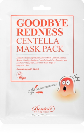 Benton Goodbye Redness Centella Máscara em folha com efeito calmante para pele problemática, acne