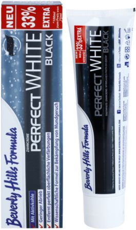 Beverly Hills Formula Perfect White Black Valgendav hambapasta aktiivsöega värske hingeõhu andmiseks
