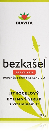 BEZKAŠEL Jitrocelový bylinný sirup bez cukru sirop pour la toux et les rhumes