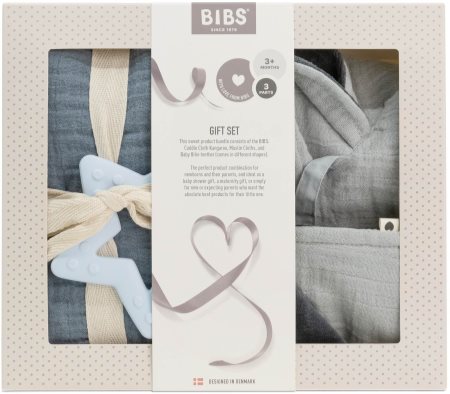 BIBS Baby Gift Set Medium ajándékszett Baby Blue 3+ months (újszülötteknek)