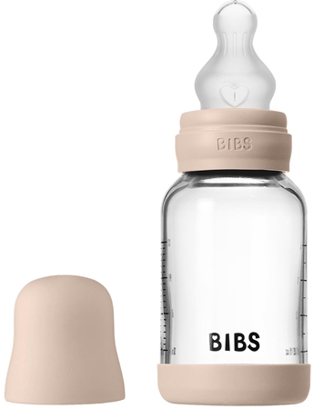 BIBS Baby Glass Bottle Silicone anti-colic bottle with a silicone spout
