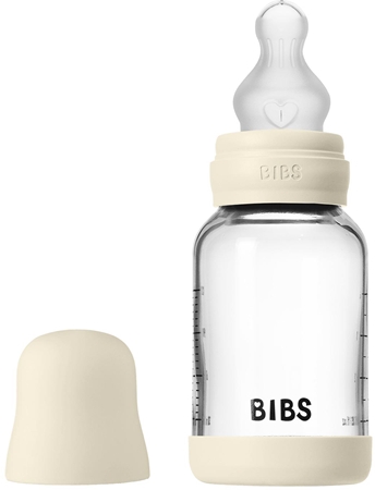 BIBS Baby Glass Bottle Silicone anti-colic bottle with a silicone spout