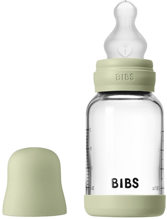 BIBS Baby Glass Bottle Silicone anti-colic bottle with a silicone spout