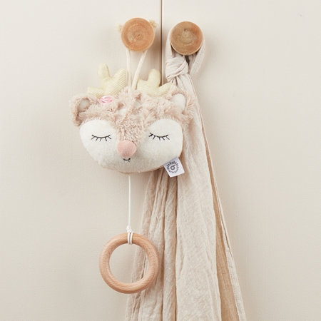Bieco Musical Toy Fawn Ella contrast hanging toy with melody