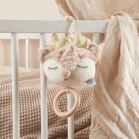 Bieco Musical Toy Fawn Ella contrast hanging toy with melody
