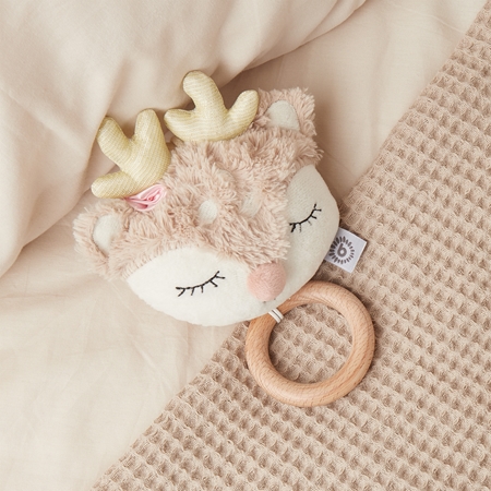 Bieco Musical Toy Fawn Ella contrast hanging toy with melody