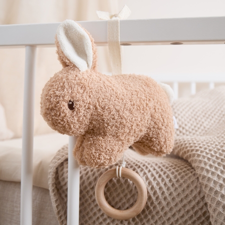 Bieco Musical Toy Bunny Fine contrast hanging toy with melody