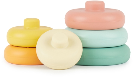 Bieco Silicone Stacking Tower Tropical Vibes nasazovací kroužky