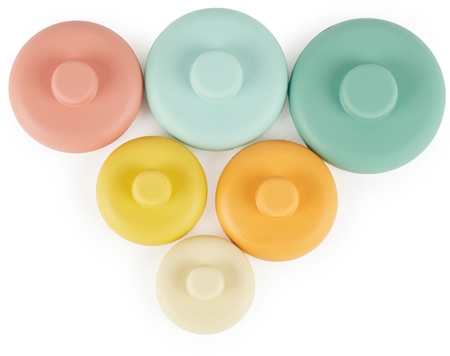 Bieco Silicone Stacking Tower Tropical Vibes nasazovací kroužky