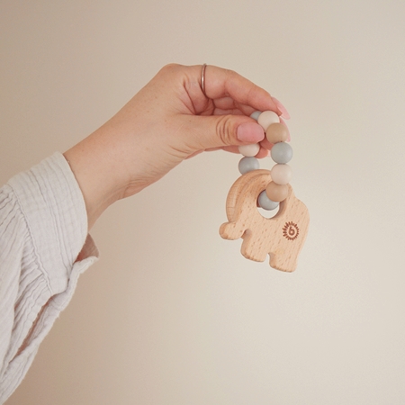 Bieco Teether with Silicone Chain Elephant chew toy