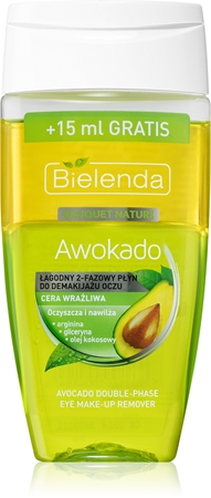 Bielenda Avocado removedor de maquilhagem suave bifásico para olhos sensíveis