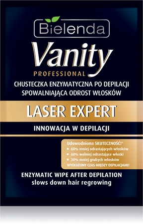Bielenda Vanity Laser Expert depiláció utáni enzimes kendőcskék a szőr növekedésének csökkentésére
