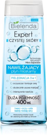 Bielenda Expert Pure Skin Moisturizing água micelar de limpeza 3 em 1