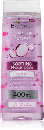 Bielenda Expert Pure Skin Soothing eau micellaire nettoyante 3 en 1