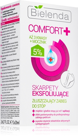 Bielenda Comfort+ chaussettes exfoliantes pour adoucir et hydrater la peau des pieds