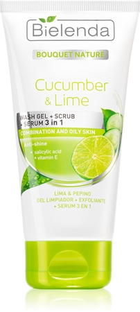 Bielenda Cucumber&Lime oczyszczający żel 3 w 1 do skóry tłustej i mieszanej