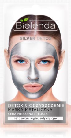 Bielenda Metallic Masks Silver Detox maseczka detoksykująco-oczyszczająca do skóry tłustej i mieszanej