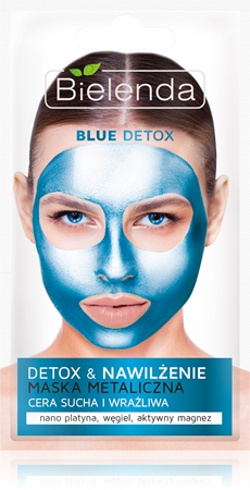 Bielenda Metallic Masks Blue Detox maseczka detoksykująco-nawilżająca do skóry suchej i wrażliwej