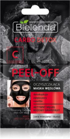 Bielenda Carbo Detox Active Carbon Abziehtuch-Gesichtsmaske mit Aktivkohle für fettige und Mischhaut