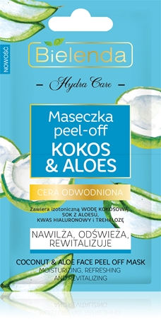 Bielenda Hydra Care Coconut & Aloe masque peel-off visage pour un effet naturel