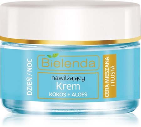 Bielenda Hydra Care Coconut & Aloe lekki, żelowy krem nawilżający do skóry tłustej i mieszanej