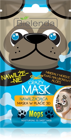 Bielenda Crazy Mask Pug maseczka nawilżająca 3D