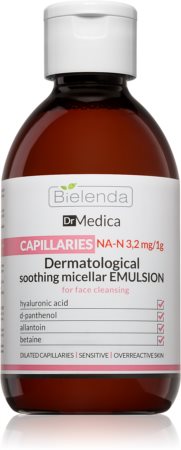 Bielenda Dr Medica Capillaries agua micelar calmante para pieles con tendencia a las rojeces
