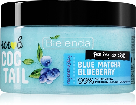 Bielenda Coctail Scrub Blue Matcha + Blueberry tělový peeling s regeneračním účinkem