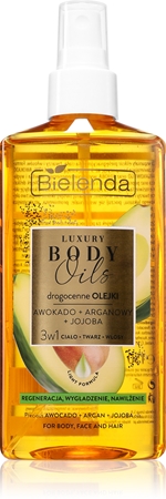 Bielenda Luxury Body Oils Avocado + Argan + Jojoba óleo para rosto, corpo e cabelo