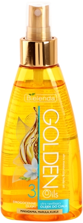 Bielenda Golden Oils Ultra Hydration huile corporelle en spray effet hydratant