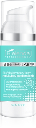Bielenda Professional Supremelab Skin Tone Exfoliërende Nachtcrème voor Huid met Hyperpigmentatie