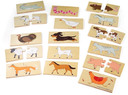 Bigjigs Toys Farm Heads and Tails rūšiavimo žaidimas – veiklos rinkinys iš medienos