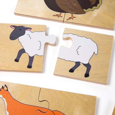 Bigjigs Toys Farm Heads and Tails rūšiavimo žaidimas – veiklos rinkinys iš medienos
