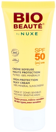 Bio Beauté by Nuxe Sun Care creme protetor mineral para as áreas do rosto e sensíveis SPF 50