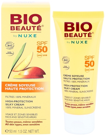 Bio Beauté by Nuxe Sun Care creme protetor mineral para as áreas do rosto e sensíveis SPF 50