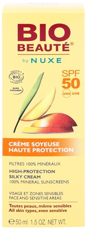 Bio Beauté by Nuxe Sun Care creme protetor mineral para as áreas do rosto e sensíveis SPF 50