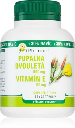 Bio Pharma Pupalka dvojročná + vitamin E tobolky na podporu hormonálnej rovnováhy