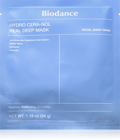 Biodance Hydro Cera-nol Real Deep Mask drėkinamoji veido kaukė raminamojo poveikio