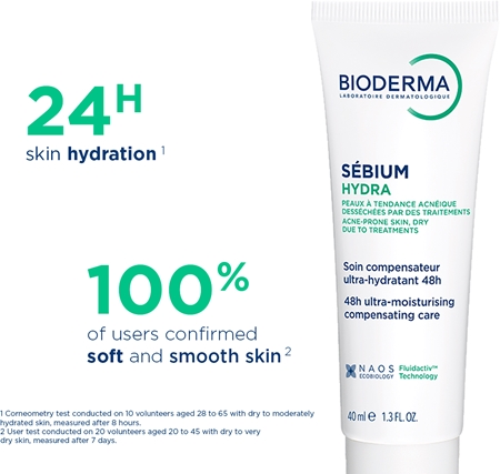 Bioderma Sébium Hydra Moisturising Cream for skin left dry and irritated by medicinal acne treatment