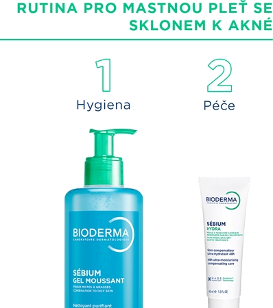 Bioderma Sébium Hydra hydratační krém pro pleť vysušenou a podrážděnou léčbou akné